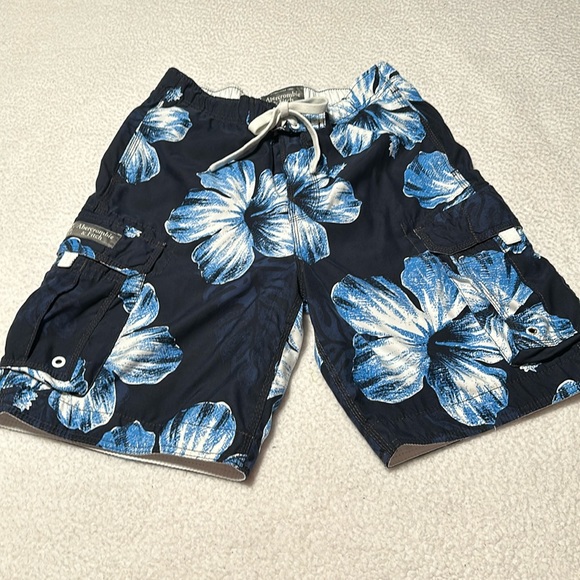 Abercrombie Men’s Blue Swimming Trunks (Plus Free Orange Pair), EUC, Size Medium - Picture 1 of 8